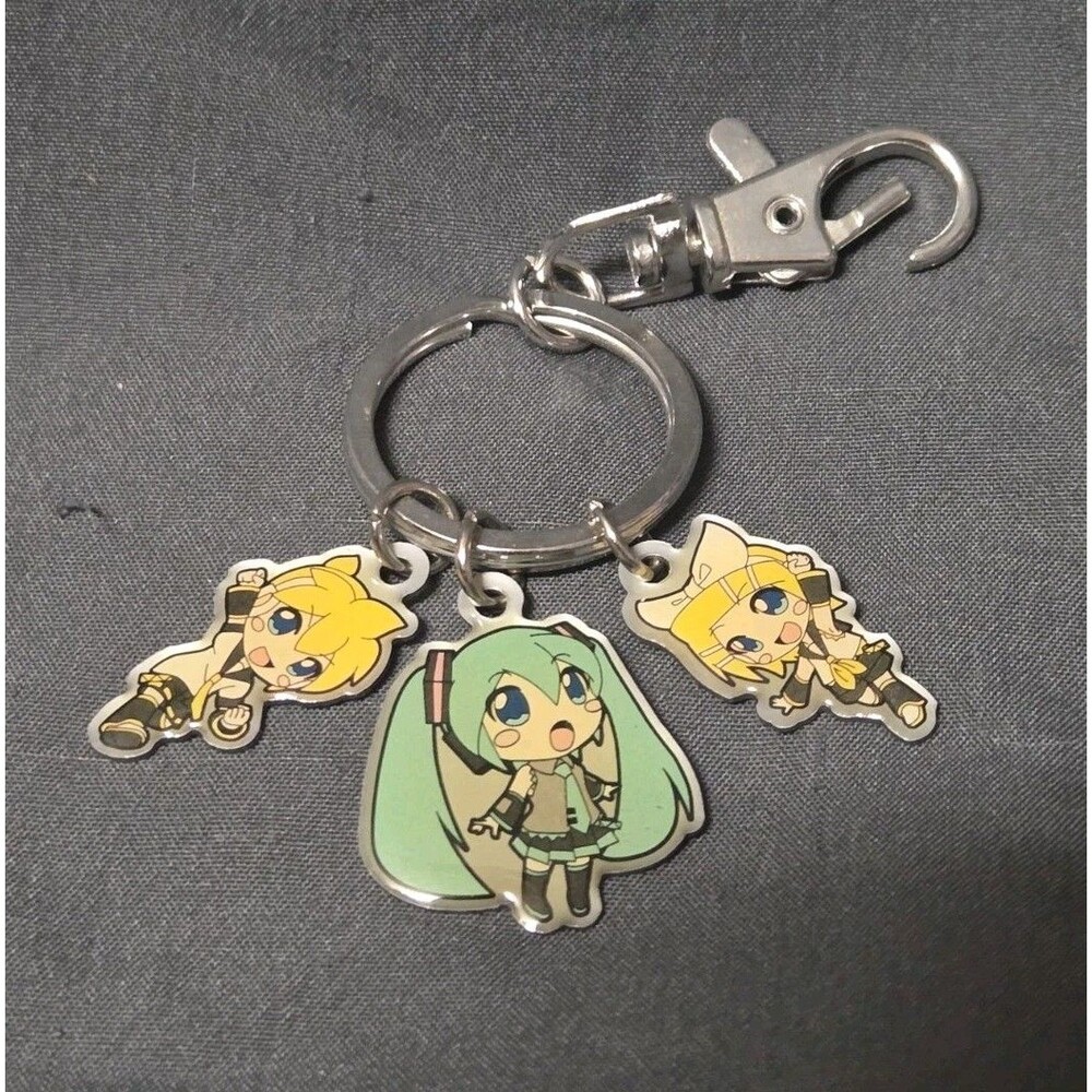 Hatsune Miku Kagamine Rin Len Vocaloid Keychain Set Of 3 Metal CFM Official